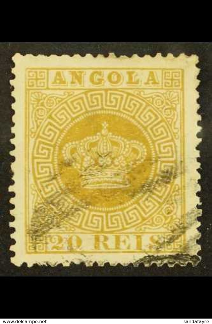 ANGOLA 1875-77 20r Bistre (Plate 1) Perf 13½, SG 18, Used With Small Thins & ISPP Photo Certificate. Elusive Stamp For M - Sonstige & Ohne Zuordnung