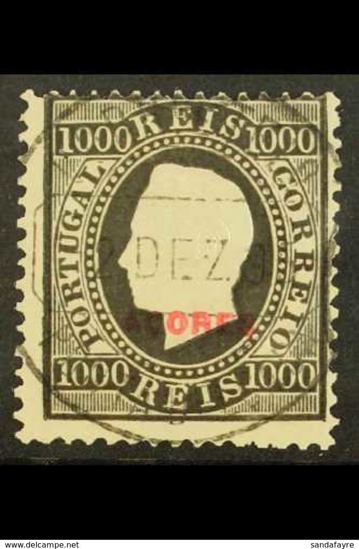 AZORES 1882-85 1000r Black Perf 12½, SG 84, Afinsa 59, Very Fine Used For More Images, Please Visit Http://www.sandafayr - Other & Unclassified