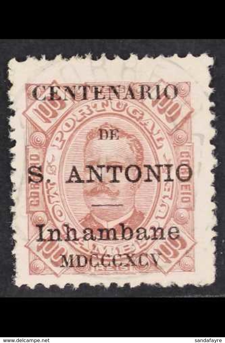 INHAMBANE 1895 100r Brown On Yellow King Carlos Perf 11½ With St Anthony Overprint (SG 14, Afinsa 13), Fine Cds Used. Fo - Andere & Zonder Classificatie