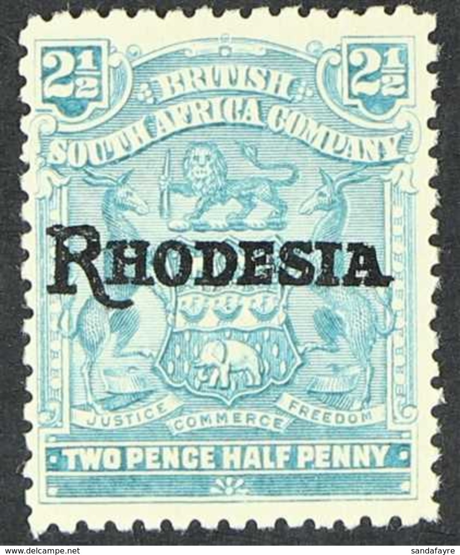 1909-12 2½d Pale Dull Blue Overprint With NO STOP Variety, SG 103a, Never Hinged Mint, Also Showing No Serif To The Righ - Autres & Non Classés
