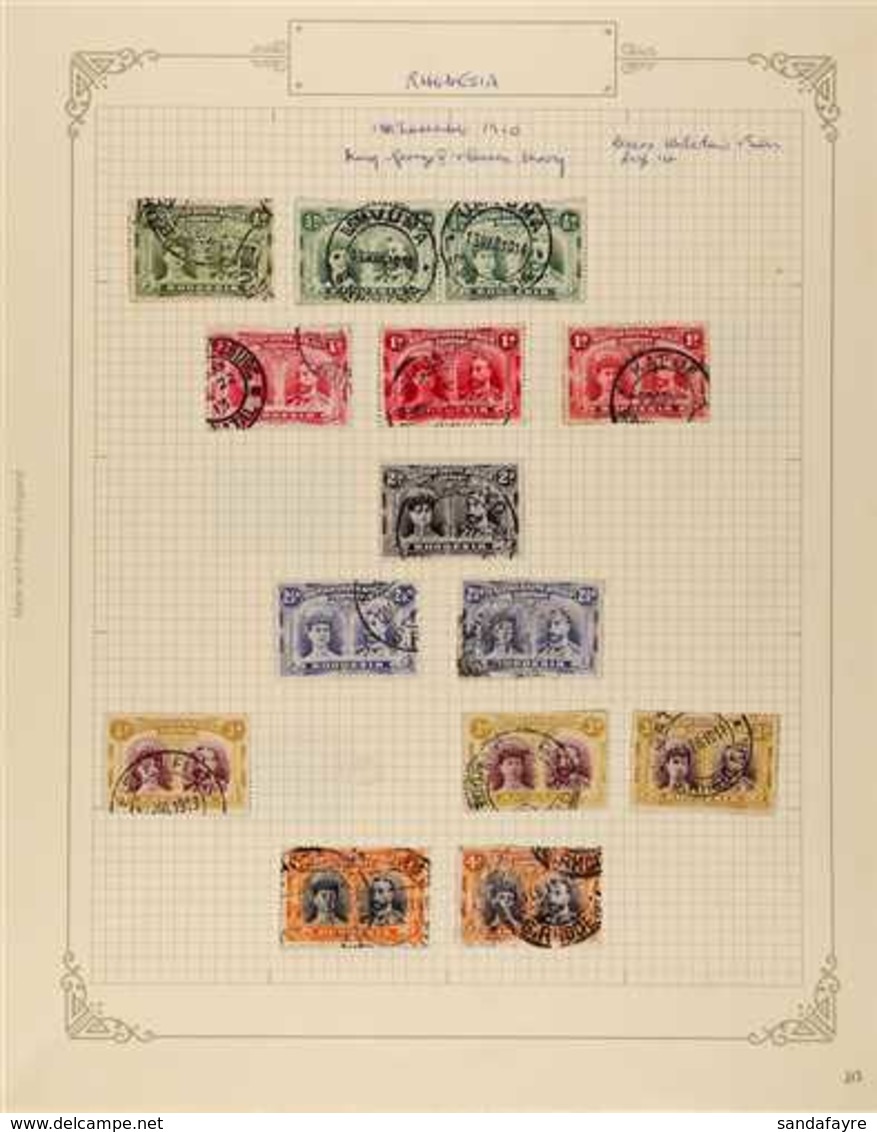 1910-13 DOUBLE HEADS - OLD TIME USED COLLECTION Displayed On Pages, Incl. Perf 14 Shades Of ½d (9, Nice Pair With Umvuma - Autres & Non Classés