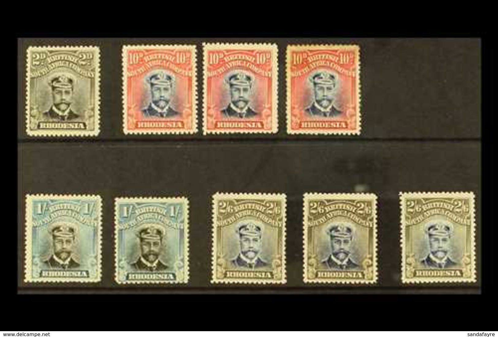 1913 HEAD DIE II ADMIRALS Selection Of Mint Perf 15 Issues With 2d Black And Grey, 10d Blue And Red (3), 1s Black And Gr - Autres & Non Classés