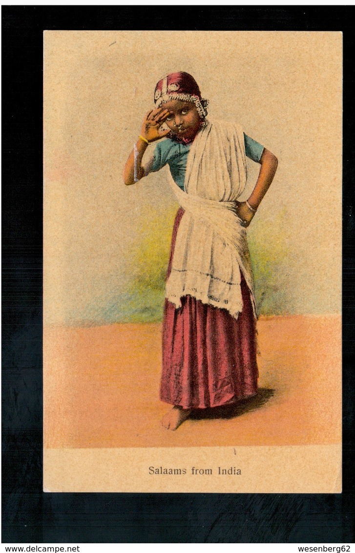 INDIA Salaams From India Ca 1915 Old Postcard - Indien