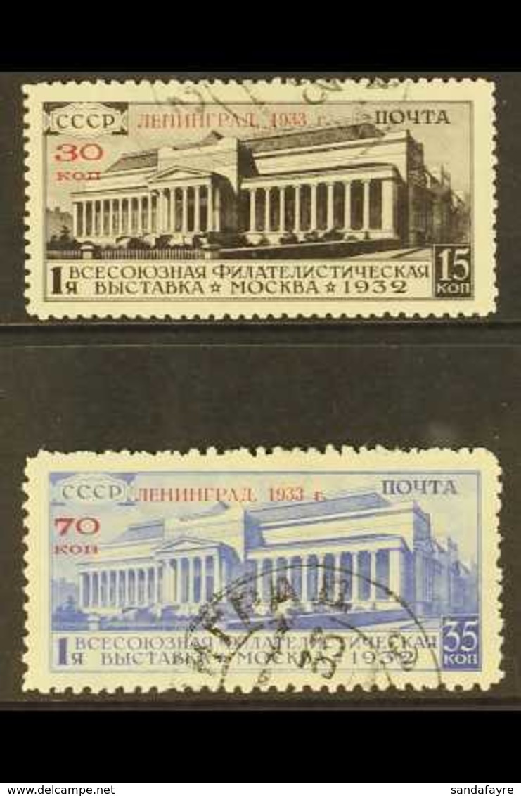 1933 Lenningrad Philatelic Exhibition Pair, SG 606/7, Very Fine Used.(2 Stamps) For More Images, Please Visit Http://www - Autres & Non Classés