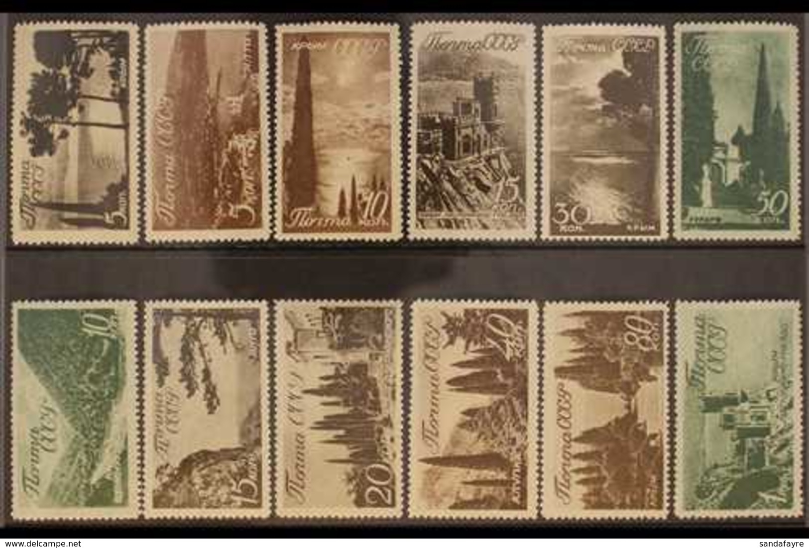 1938 Views Of Crimea & Caucasus Complete Set (Michel 625/36, SG 798/809), Fine Mint, Fresh. (12 Stamps) For More Images, - Other & Unclassified