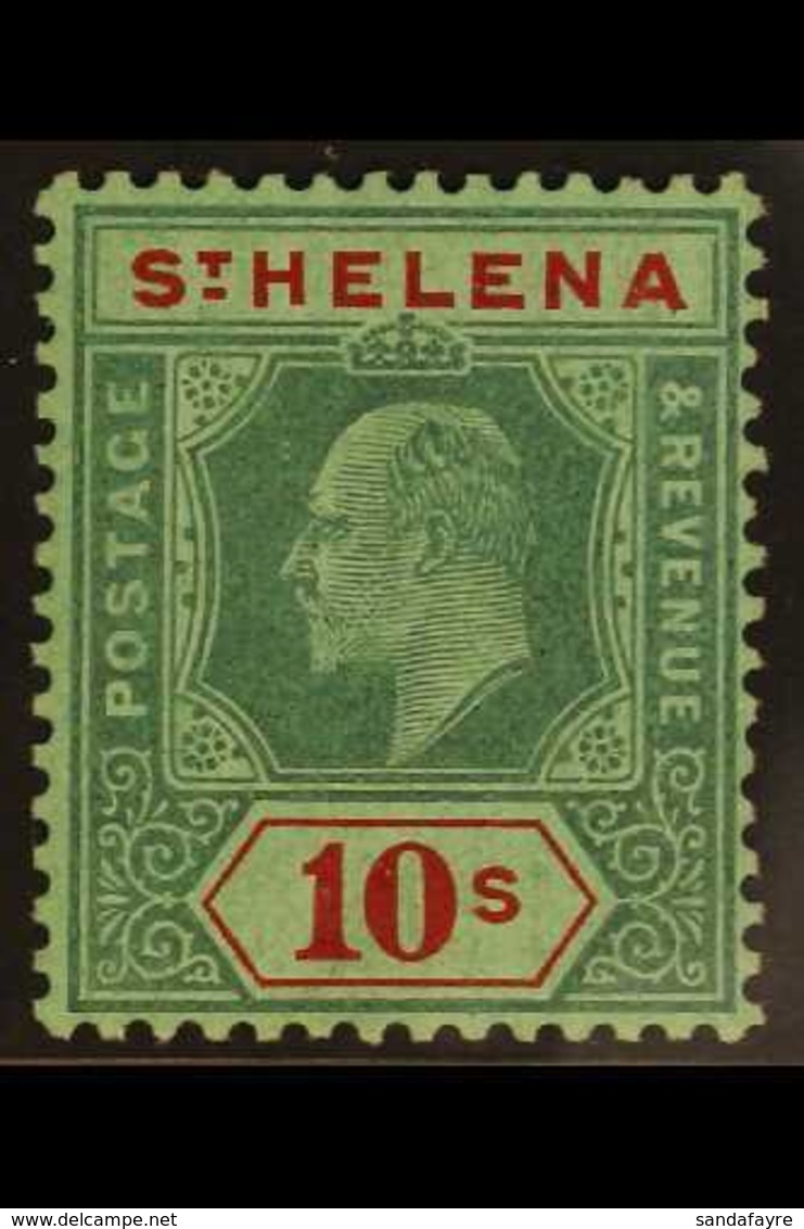 1908-11 10s Green & Red On Green, Wmk Crown CA, SG 70, Very Fine Mint. For More Images, Please Visit Http://www.sandafay - St. Helena