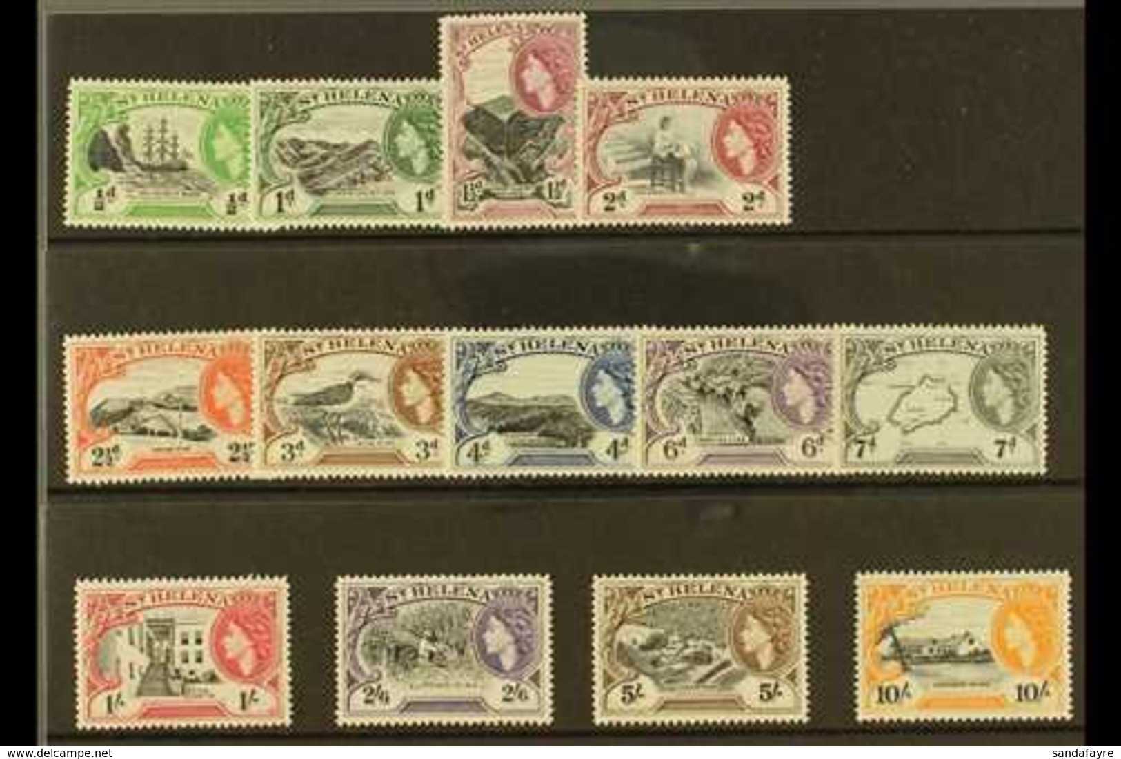 1953-59 Pictorial Definitive Complete Set, SG 153/65, Never Hinged Mint (13 Stamps) For More Images, Please Visit Http:/ - Sainte-Hélène