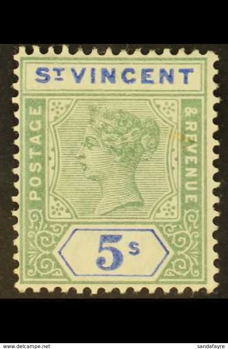 1899 5s Green & Blue, SG 75, Very Fine Mint. For More Images, Please Visit Http://www.sandafayre.com/itemdetails.aspx?s= - St.Vincent (...-1979)