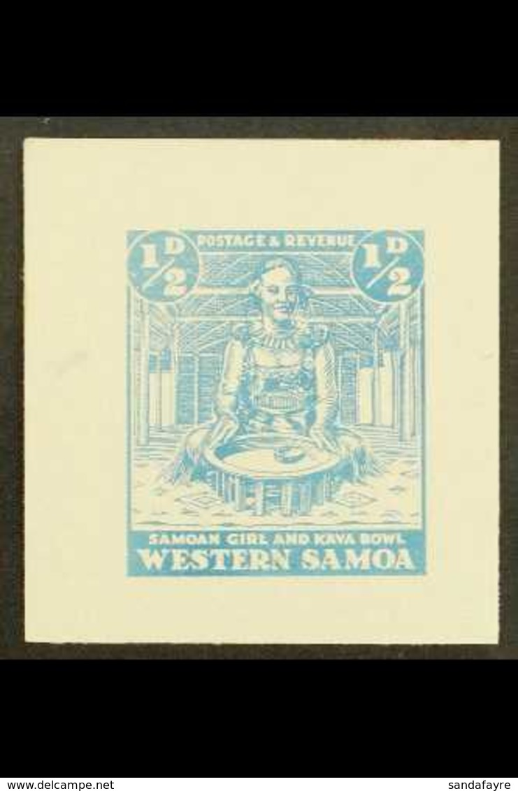 1935 PICTORIAL DEFINITIVE ESSAY Collins Essay For The ½d Value In Pale Blue On Thick White Paper, The "Samoan Girl And K - Samoa (Staat)