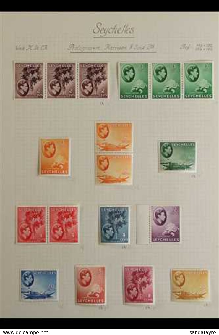 1937-1952 FINE MINT COLLECTION On Leaves, Includes 1938-49 Set All As Chalky Papers Variants (note 30c Carmine NHM, 30c  - Seychellen (...-1976)