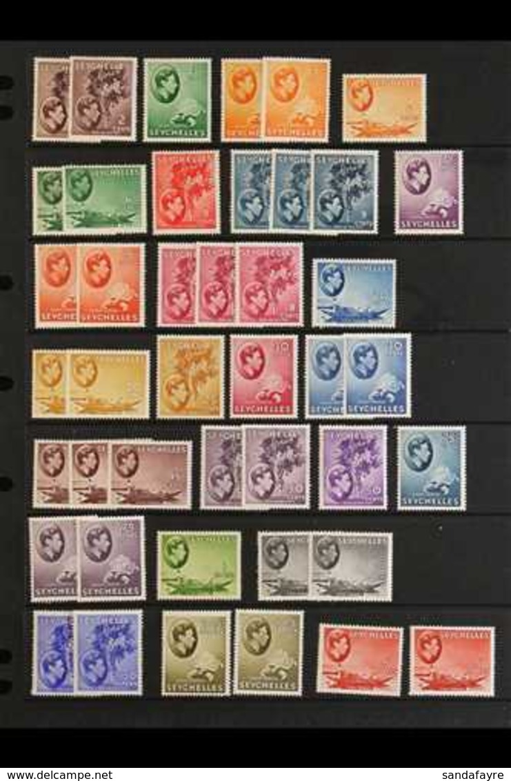 1938-49 Complete KGVI Pictorial Set, SG 135/149, With Most Additional Paper Changes And Shades Incl. 9c (3), 18c (3), 45 - Seychelles (...-1976)