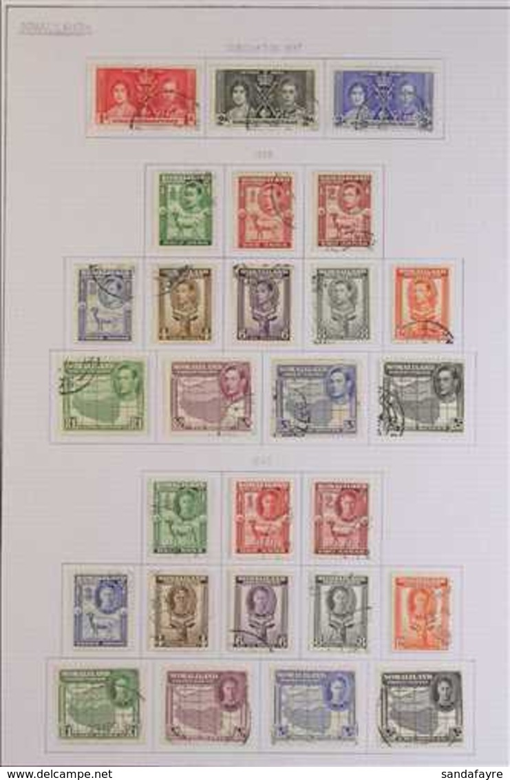 1937-51 FINE USED KGVI COLLECTION COMPLETE Run From The 1937 Coronation To 1951 Surcharged Defins Set On Album Pages, SG - Somaliland (Protectorate ...-1959)