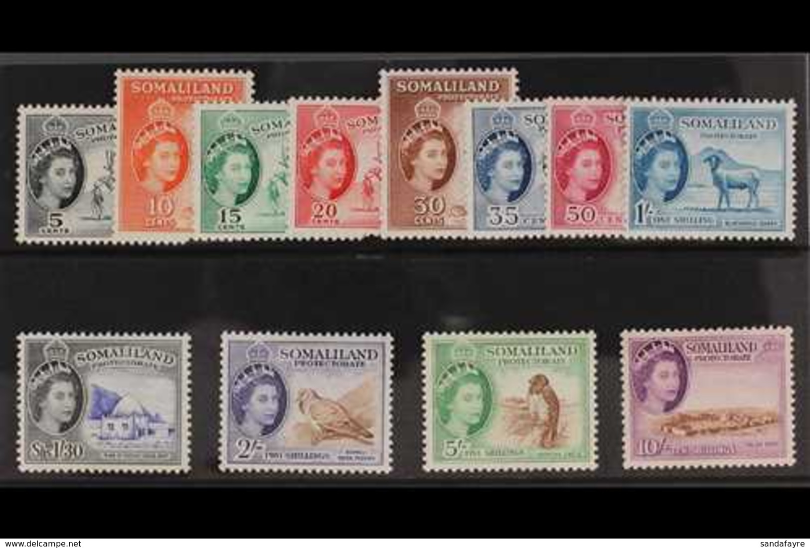 1953-58 QEII Definitives Complete Set, SG 137/48, Never Hinged Mint. (12 Stamps) For More Images, Please Visit Http://ww - Somaliland (Protectorate ...-1959)