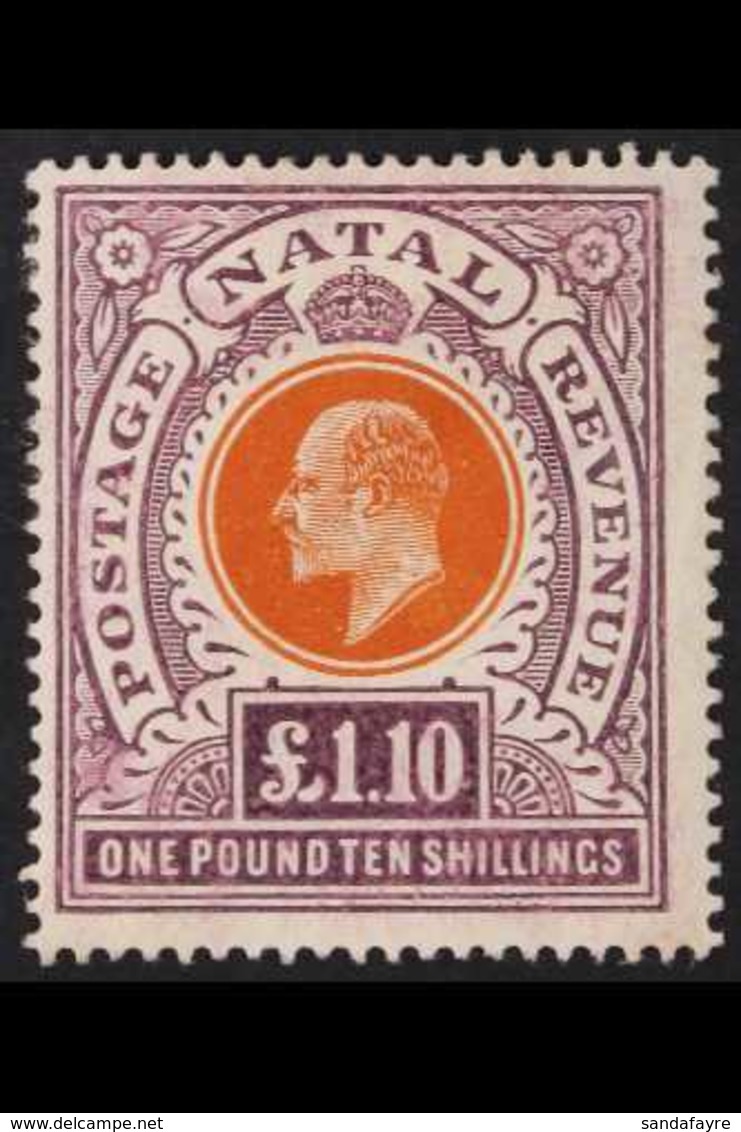 NATAL 1908 £1.10 Brown- Orange And Deep Purple Chalk Surfaced Paper, SG 162, Fine Mint. For More Images, Please Visit Ht - Ohne Zuordnung