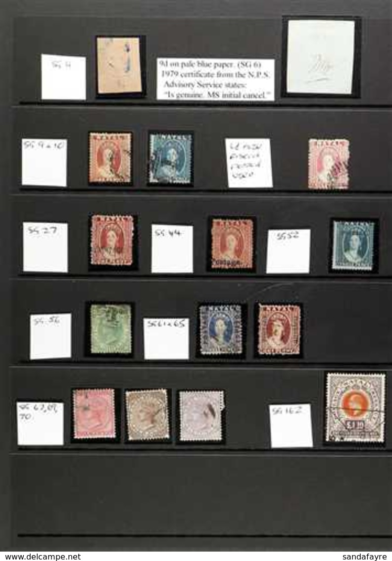 NATAL USED COLLECTION On A Hagner Page & A Couple Of Album Pages, Includes 1857 3d Rose Embossed SG 4, Various Chalons I - Unclassified