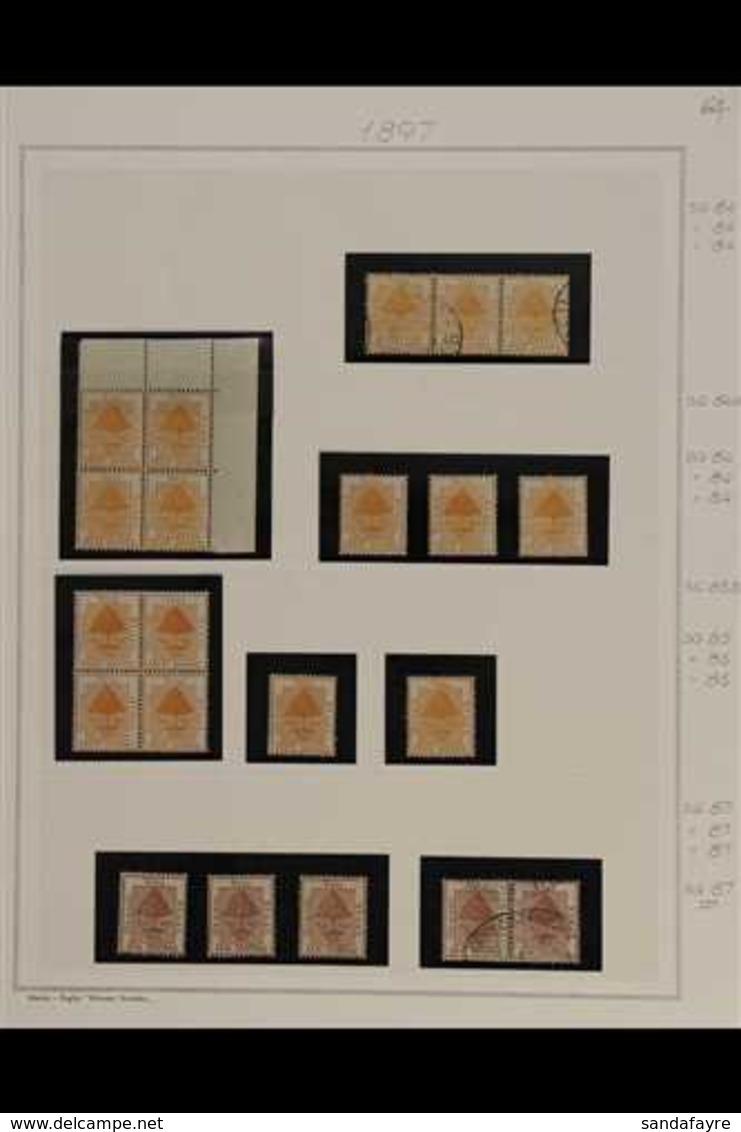 ORANGE FREE STATE 1897. A Mint & Used Range On An Album Page, SG 84/87 Inc ½d Blocks Of 4 And A Strip Of 3, 1s Singles X - Ohne Zuordnung