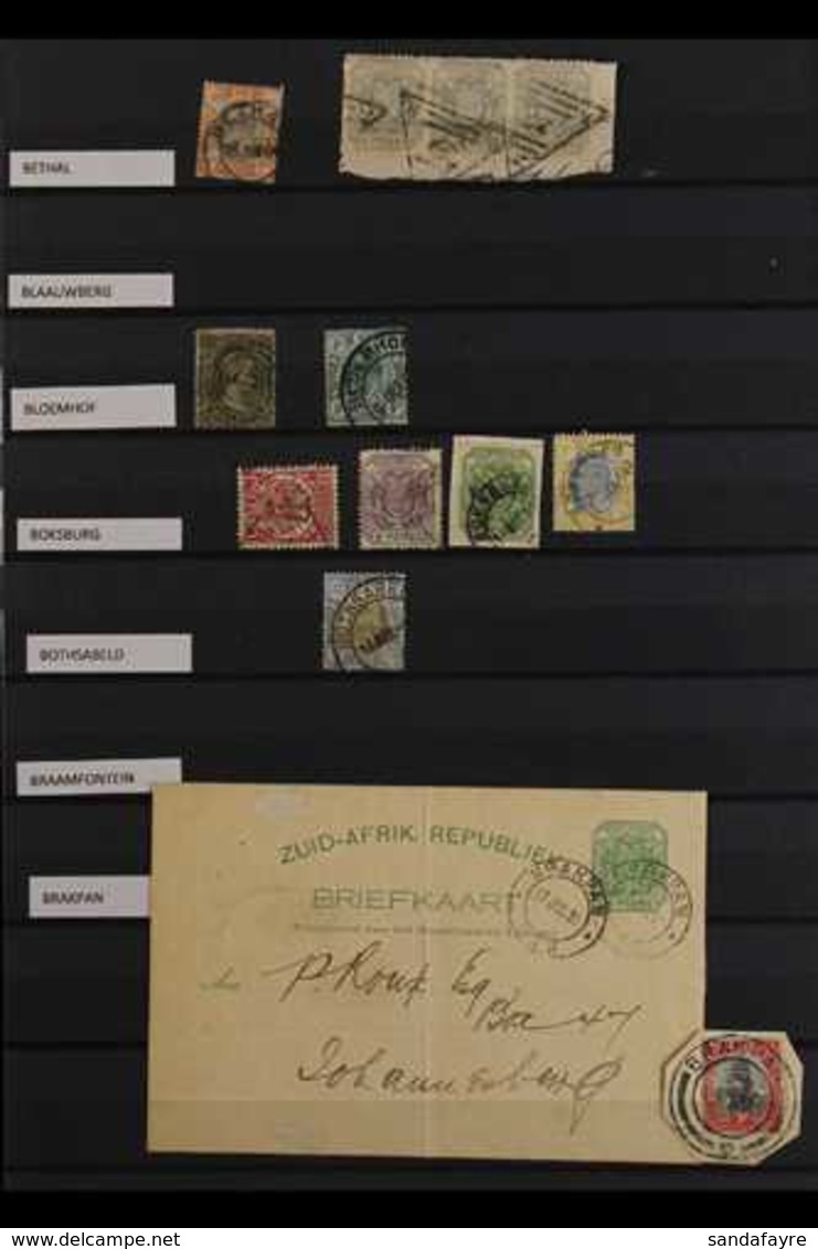 TRANSVAAL POSTMARKS COLLECTION, Mostly On Single Stamps With Some On Piece, Or Complete Strikes On Piece (no Stamp), Goo - Ohne Zuordnung