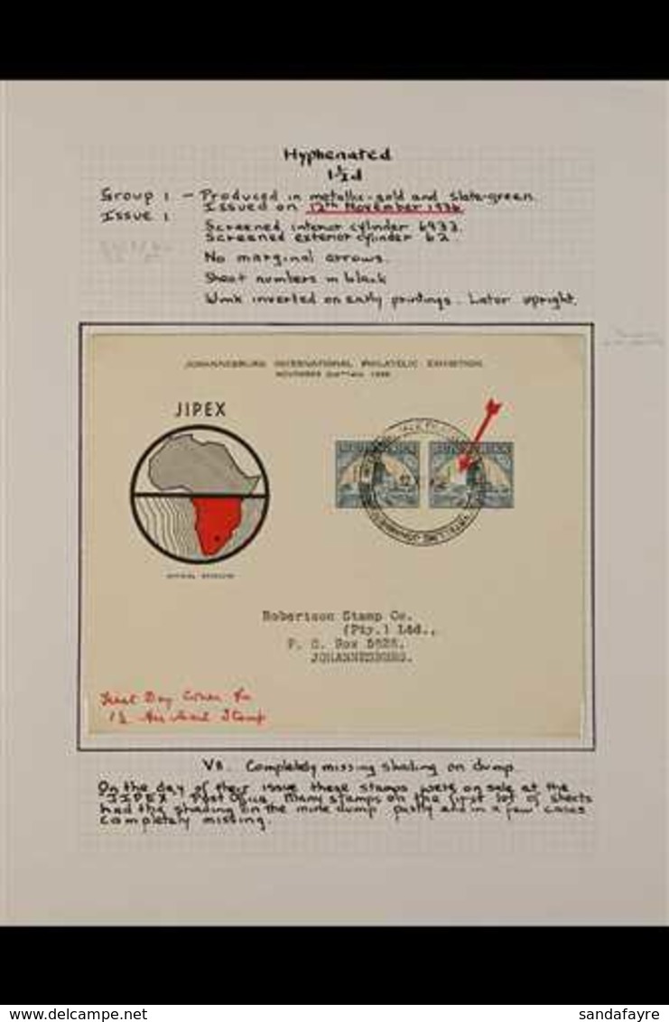 1936 (12 Nov) JIPEX First Day Cover Bearing Definitive 1½d Green And Bright Gold Horizontal Pair, SHADING OMITTED On MIN - Non Classés