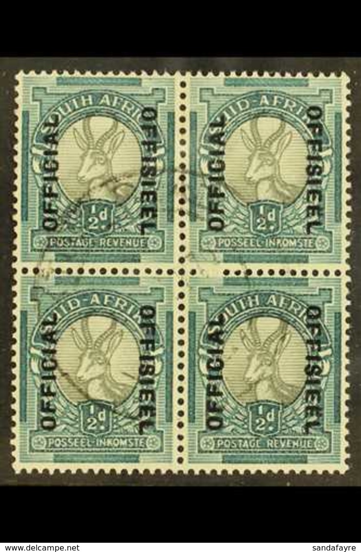 OFFICIALS 1937-44 ½d Grey & Blue-green, Up & Down Overprint, Block Of 4, SG O32 Very Fine Used. For More Images, Please  - Ohne Zuordnung