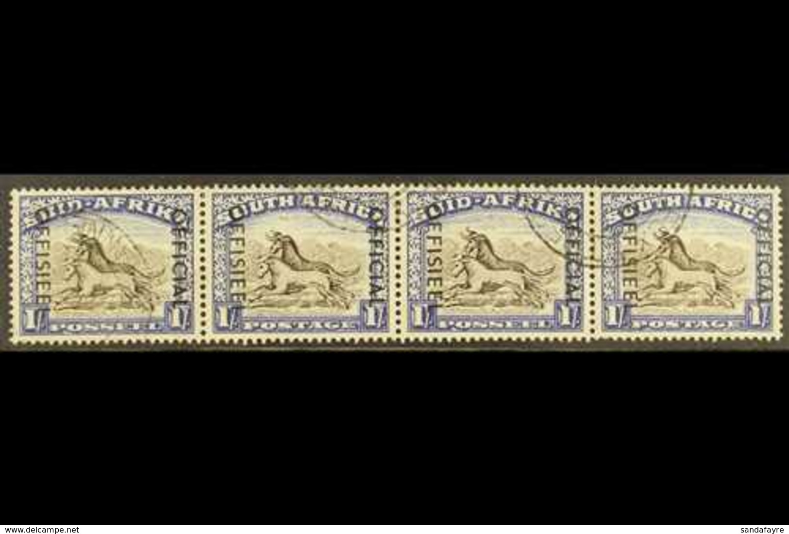 OFFICIALS 1950-54 1s Blackish Brown & Ultramarine Overprint, SG O47a, Fine Cds Used Horizontal STRIP Of 4, Fresh & Very  - Ohne Zuordnung