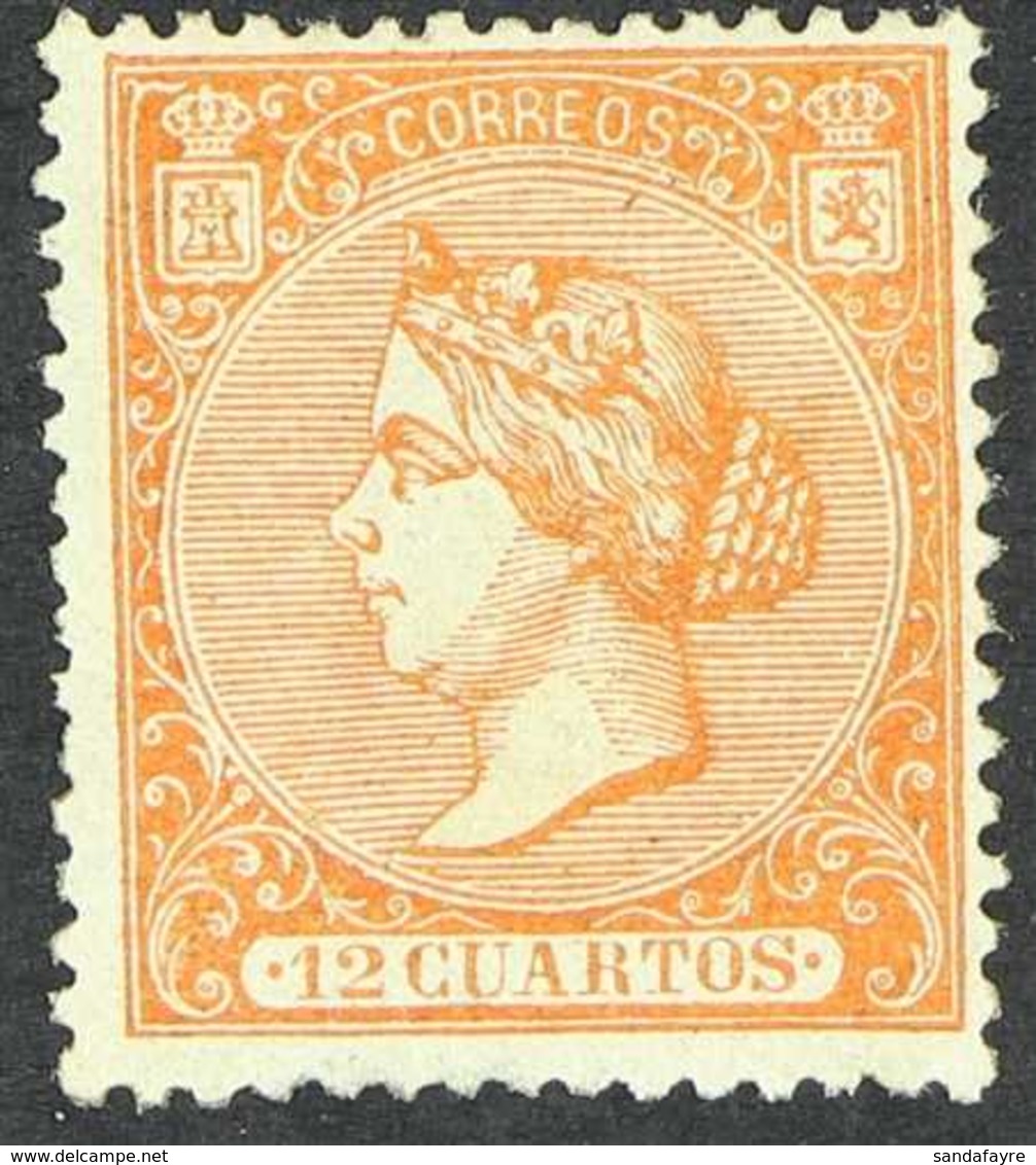 1866 12c Orange (Edifil 82, Scott 83, SG 94), Very Fine Mint, Expertized (A.Roig). For More Images, Please Visit Http:// - Sonstige & Ohne Zuordnung
