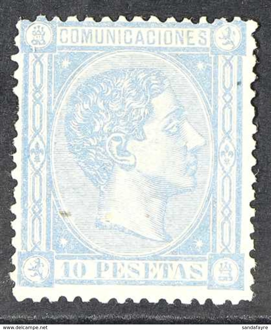 1875 King Alfonso XII (blue Framed Numbers On Back) 10p Ultramarine (Edifil 171, Scott 221, SG 237) Mint With Original G - Autres & Non Classés