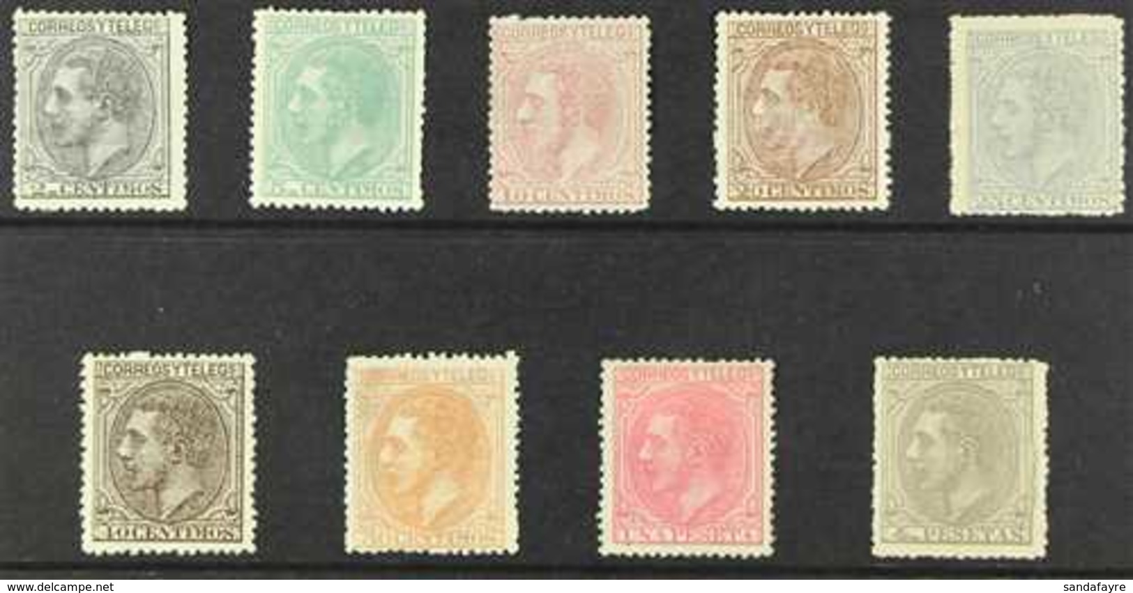 1879 Alfonso XII Set To 4p (Edifil 200/08, Scott 242/50, SG 263/71), Good To Fine Mint. (9 Stamps) For More Images, Plea - Autres & Non Classés