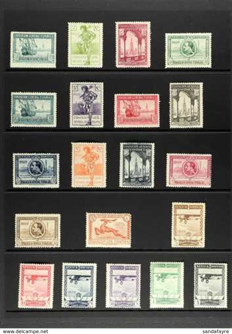 1929 Seville And Barcelona Exhibitions (Postage, Air & Express) Complete Set (Edifil 434/53, Scott 345/57, C6/11 & E2, S - Autres & Non Classés