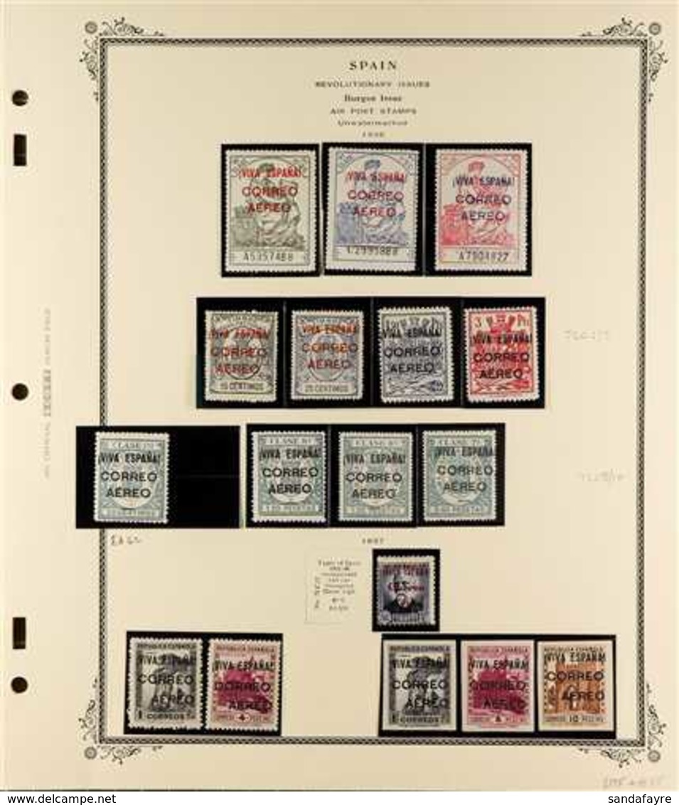 REVOLUTIONARY OVERPRINTS ISSUED BY THE NATIONALIST FORCES 1936-1938 VERY FINE MINT All Different Collection On Scott Pag - Other & Unclassified