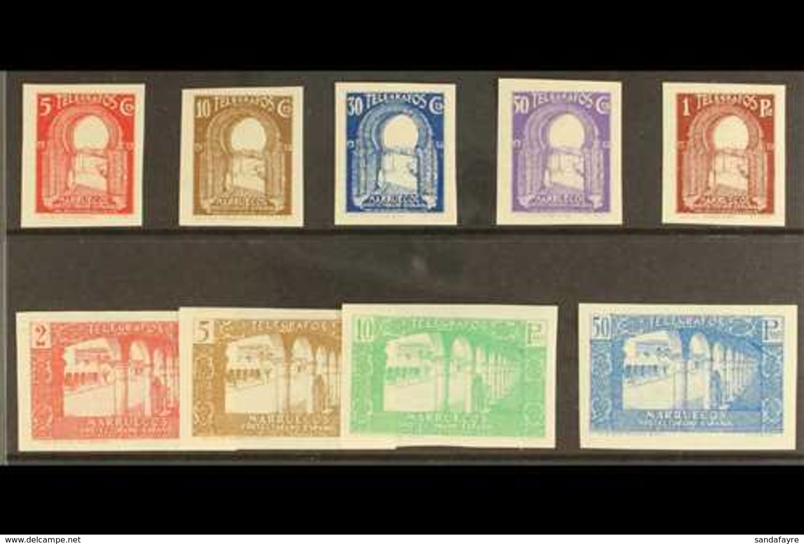 MOROCCO TELEGRAPHS 1938 Views IMPERFORATE Set Complete, Barefoot 63a/71a, Never Hinged Mint. Extremely Scarce (9 Stamps) - Sonstige & Ohne Zuordnung