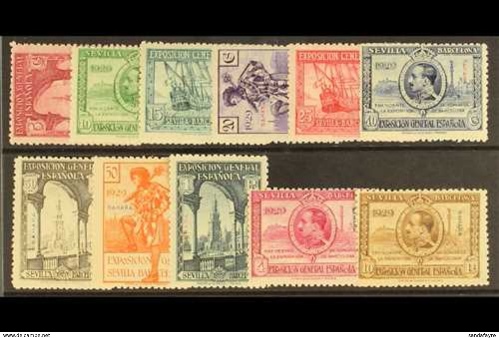 SAHARA 1929 Saville And Barcelona Exhibitions Set Complete, SG 25/35 (Edifil 25/35), Never Hinged Mint (11 Stamps) For M - Autres & Non Classés