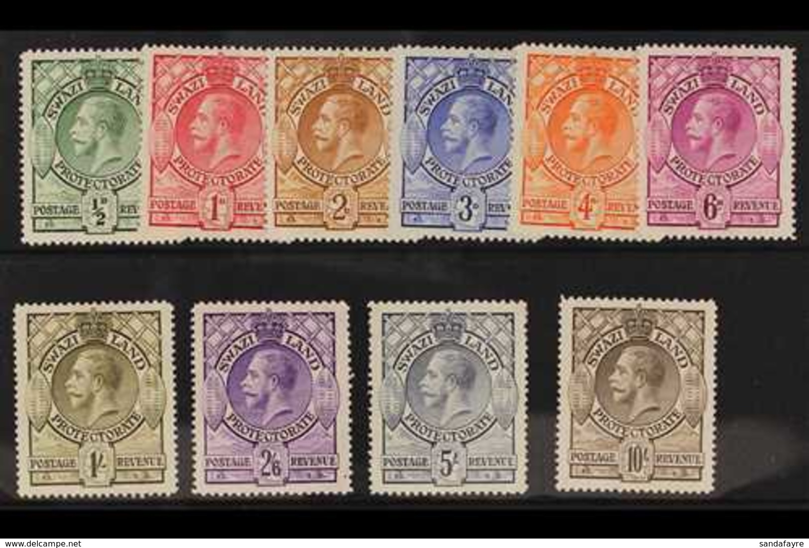 1933 Complete Shields Set, SG 11/20, Very Fine Mint. (10 Stamps) For More Images, Please Visit Http://www.sandafayre.com - Swasiland (...-1967)