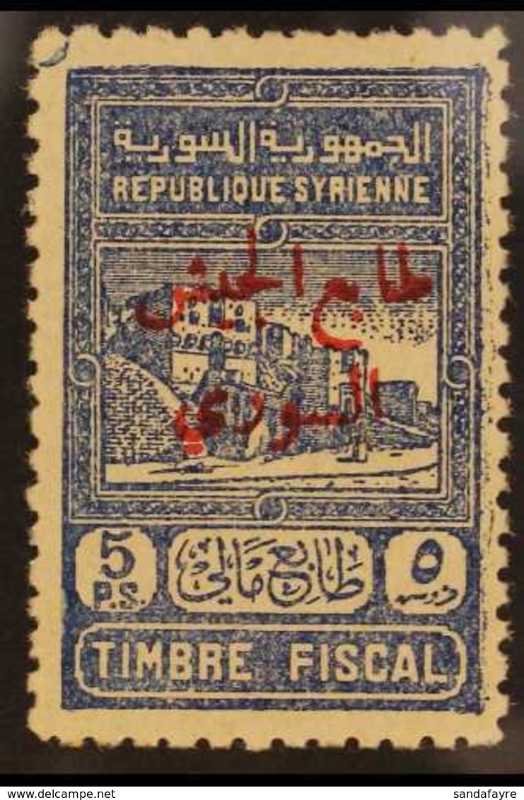 1945 5p Blue "Obligatory Tax" Stamp, SG T423, Superb Never Hinged Mint. Scarce Stamp. For More Images, Please Visit Http - Syria