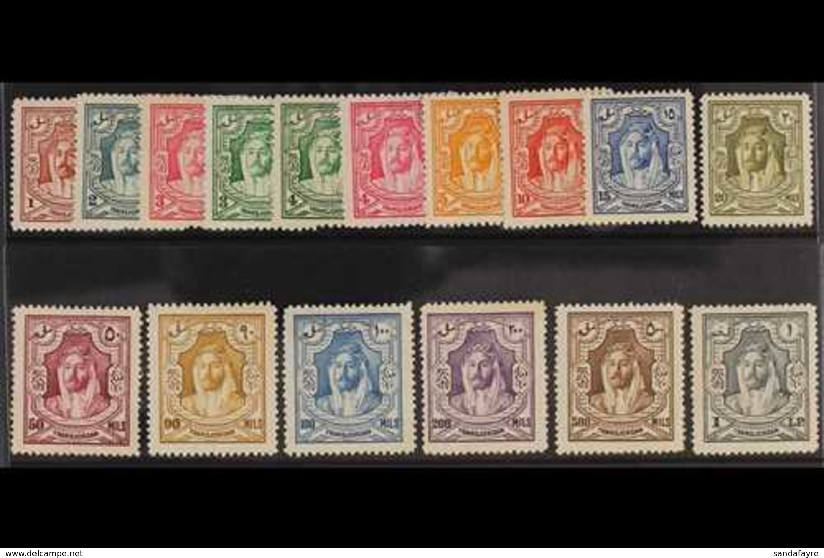 1930-34 (perf 14) Definitives Complete Set, SG 194b/207, Very Fine Mint. (16 Stamps) For More Images, Please Visit Http: - Jordanië