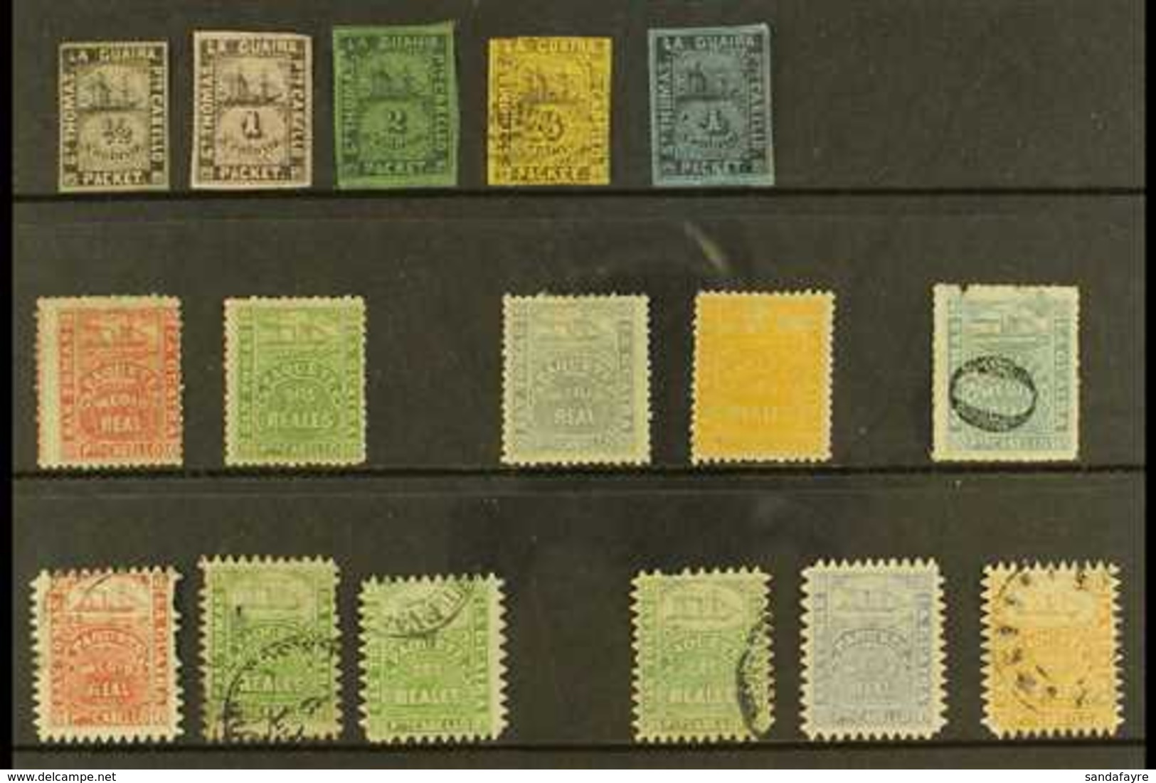 LA GUIARA LOCALS 1864-70 UNUSED & USED COLLECTION. Includes 1864-69 Imperf Set Of All Values, The ½c & 1c With Lines Acr - Venezuela