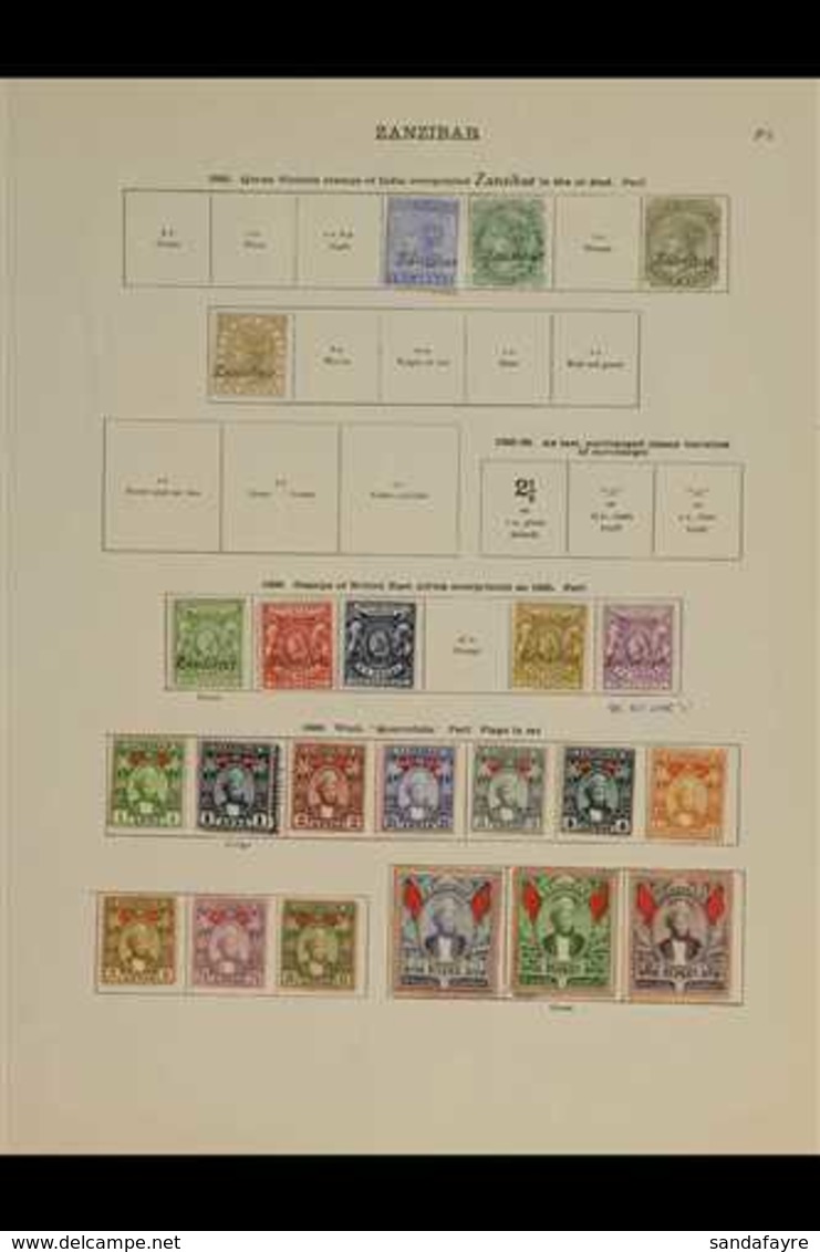 1895-1936 MINT ONLY COLLECTION  on "Imperial" Pages, Includes 1895-96 Opts Vals To 4a & 6a, 1896 Opts On BEA Set (ex 4½a - Zanzibar (...-1963)