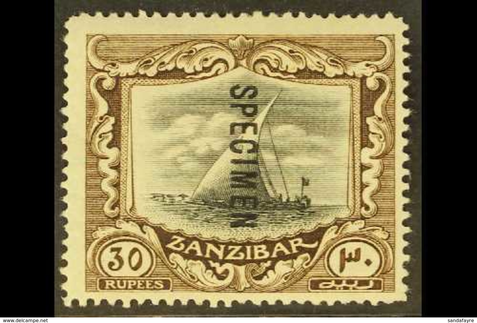 1913 30r. Black And Brown, Overprinted SPECIMEN, SG 260cs, Fine Mint. For More Images, Please Visit Http://www.sandafayr - Zanzibar (...-1963)