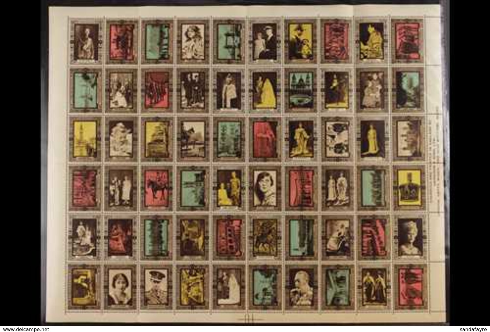 1937 CORONATION SOUVENIR STAMPS Complete Never Hinged Mint SE-TENANT SHEET Of 60 Different Pictorial Designs, Plus The O - Other & Unclassified