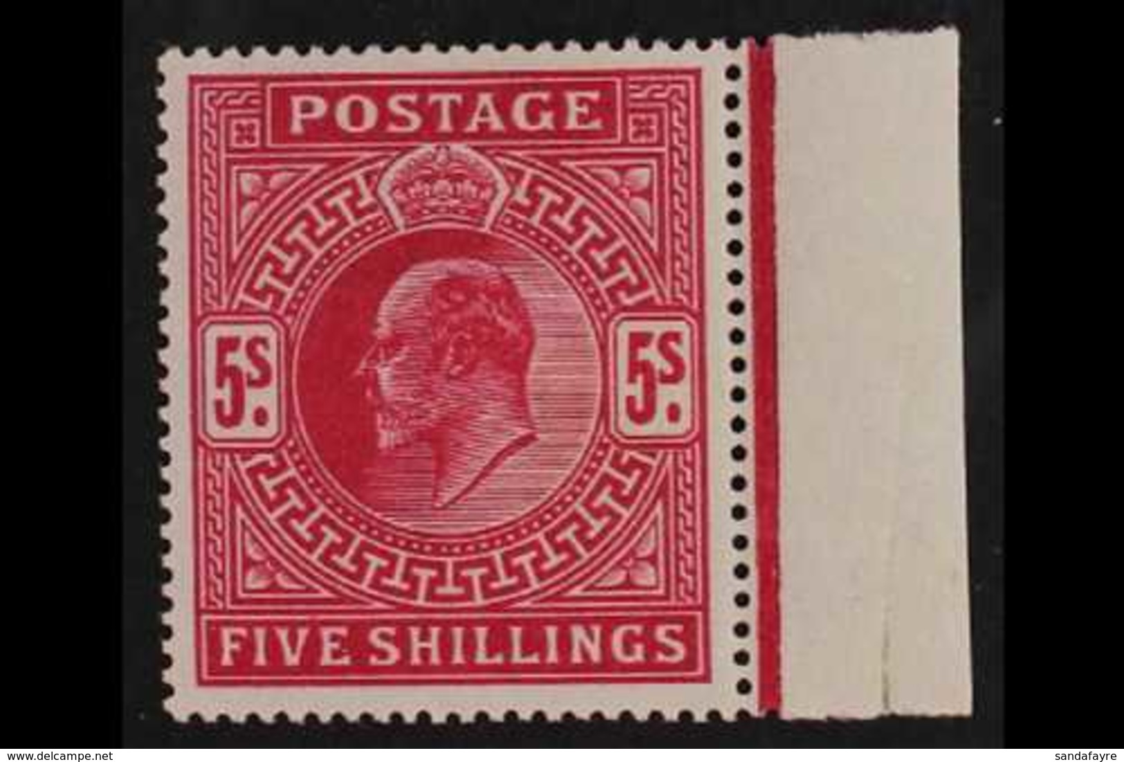 1902-10 5s Deep Bright Carmine, De La Rue  Printing, SG 264, Very Fine Mint, Lightly Hinged. For More Images, Please Vis - Unclassified