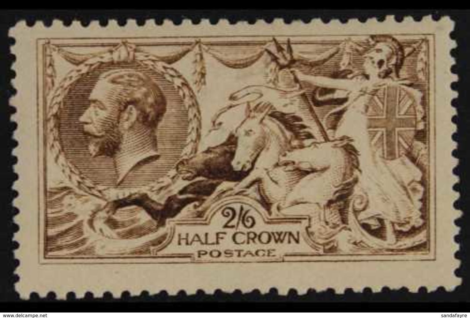 1915 2s6d Yellow-brown (worn Plate) Seahorse, De La Rue Printing, SG 406, Mint, Lightly Hinged. For More Images, Please  - Non Classés