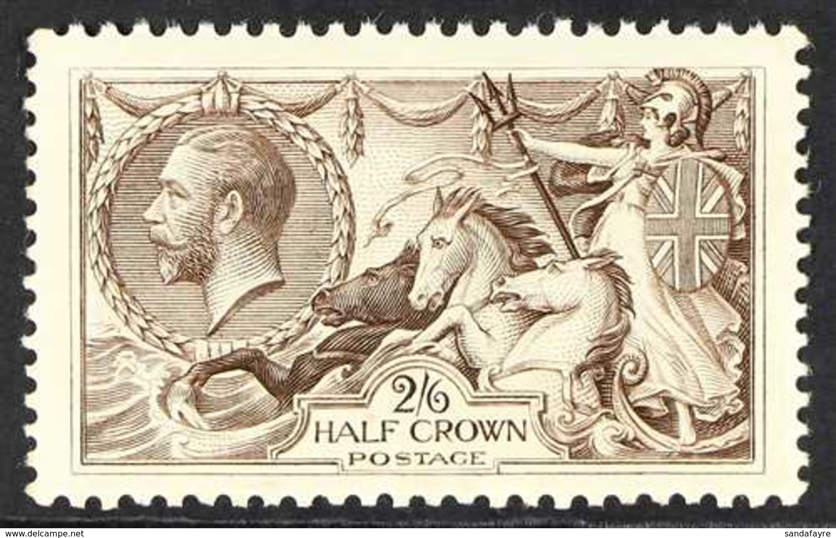 1918 - 19 2s 6d Pale Brown, Bradbury Seahorse, SG 415a, Very Fine, Well Centered NEVER HINGED MINT. Couple Tone Spots On - Unclassified