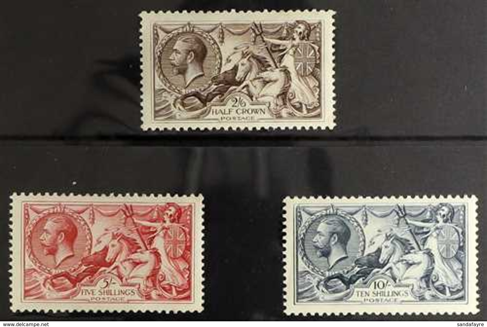 1918 - 19 Bradbury Seahorse Set Complete, SG 413a/417, Well Centered NEVER HINGED MINT. Odd Tone Spot On Perf Tips Of Gu - Unclassified