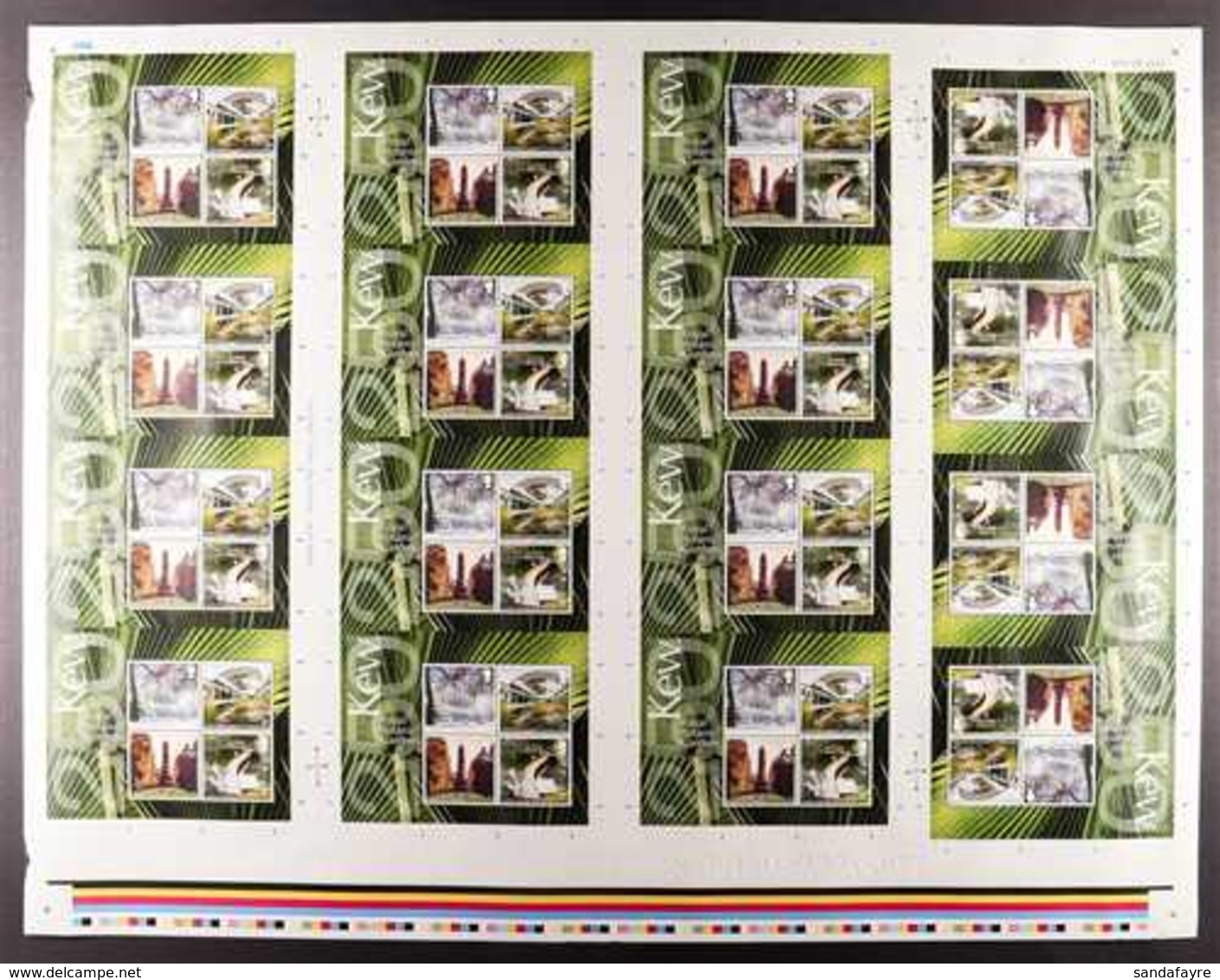2009 KEW GARDENS - UNCUT MINIATURE SHEETS SG MS2941 - A Never Hinged Mint Complete Sheet Of 16 Uncut Miniature Sheets, T - Autres & Non Classés