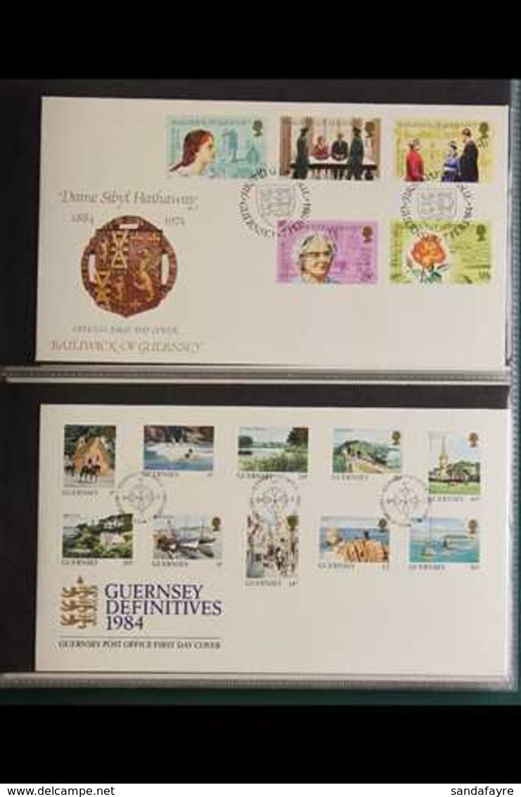 GUERNSEY 1968-2006 FIRST DAY COVERS COLLECTION Presented In Two Matching Cover Albums, With Definitives Incl. High Value - Other & Unclassified