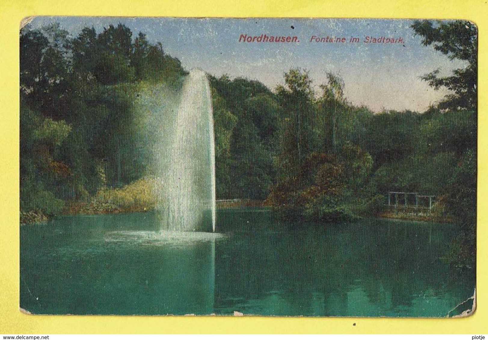 * Nordhausen (Thuringen - Deutschland) * (Ottmar Zieher) Fontaine Im Stadtpark, étang, Rare, Old, CPA Parc - Nordhausen