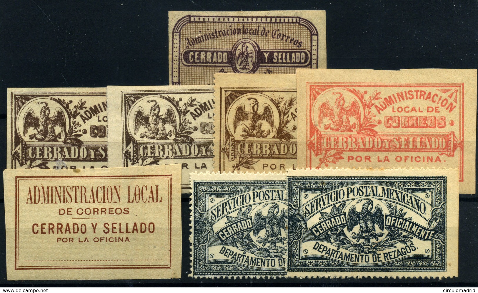 México Nº 1, 8/10, 16, 19. Año 1885/905. - México