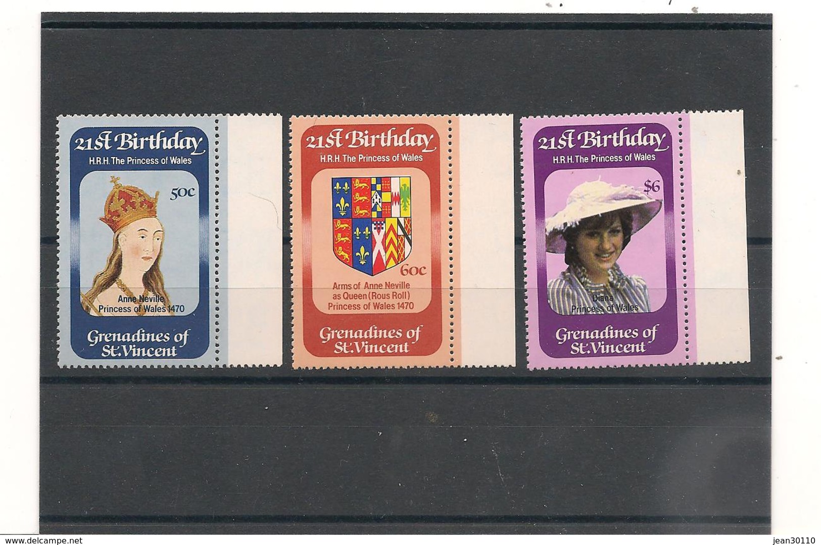 1982 ANNIVERSAIRE PRINCESSE DE GALLES  N°  Y/T : 243/245** - St.Vincent & Grenadines