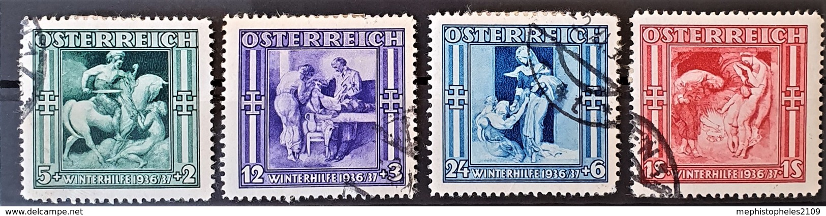 AUSTRIA 1936 - Canceled - ANK 628-631 - Complete Set! - Winterhilfe 1936/37 - Usados