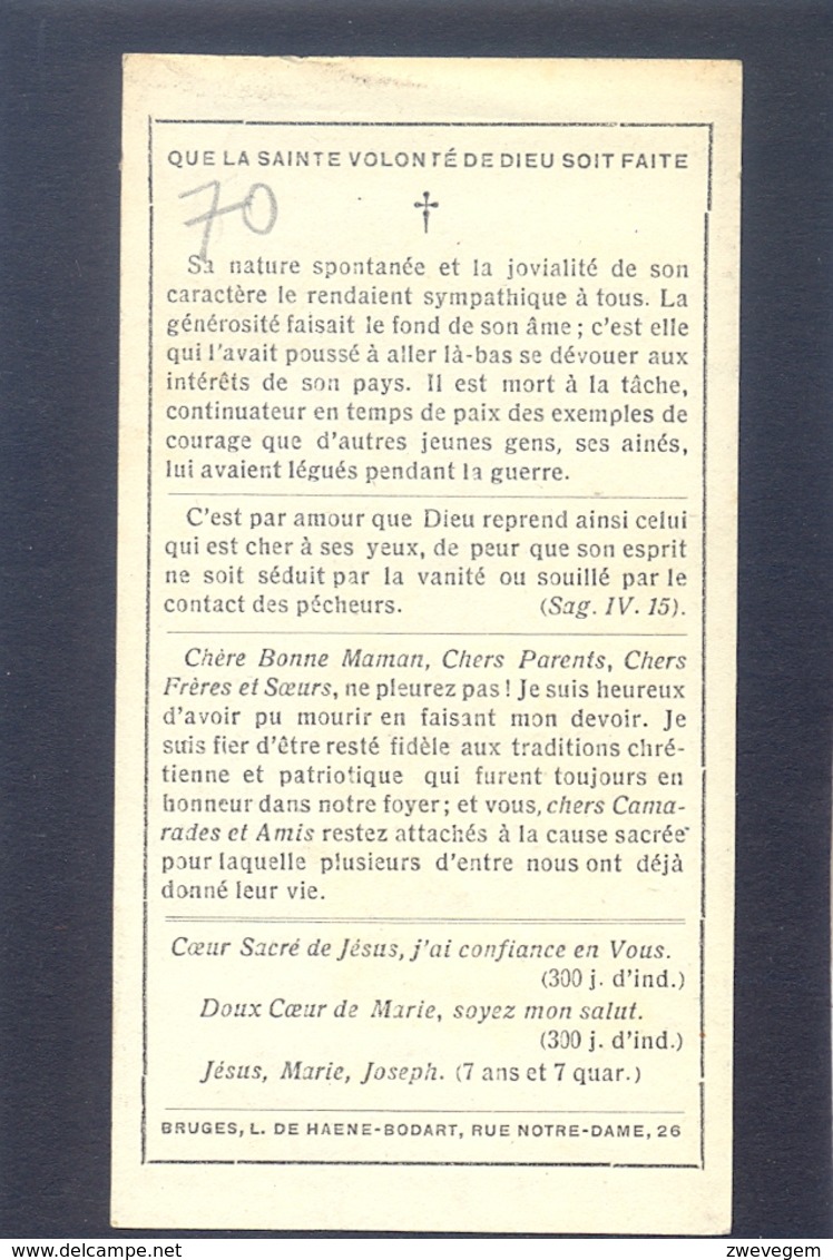 Léon-Joseph Braet - Né à Bruges 1902 Et Décédé à Bakama (Katanga) 1926 - Images Religieuses