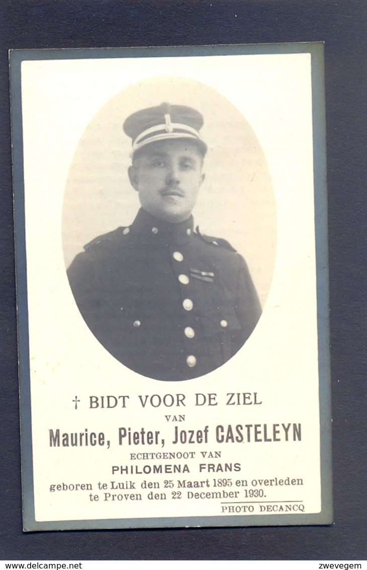 MAURICE,PIETER ,JOZEF CASTELEYN - Geb. Te LUIK 1895 En Overleden Te Proven 1930 - Images Religieuses